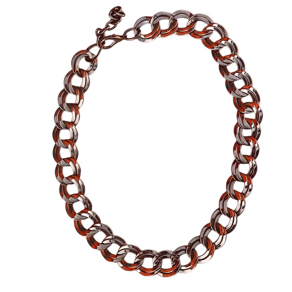 Gold Tone Chain Link Necklace With Lobster Clasp Closure